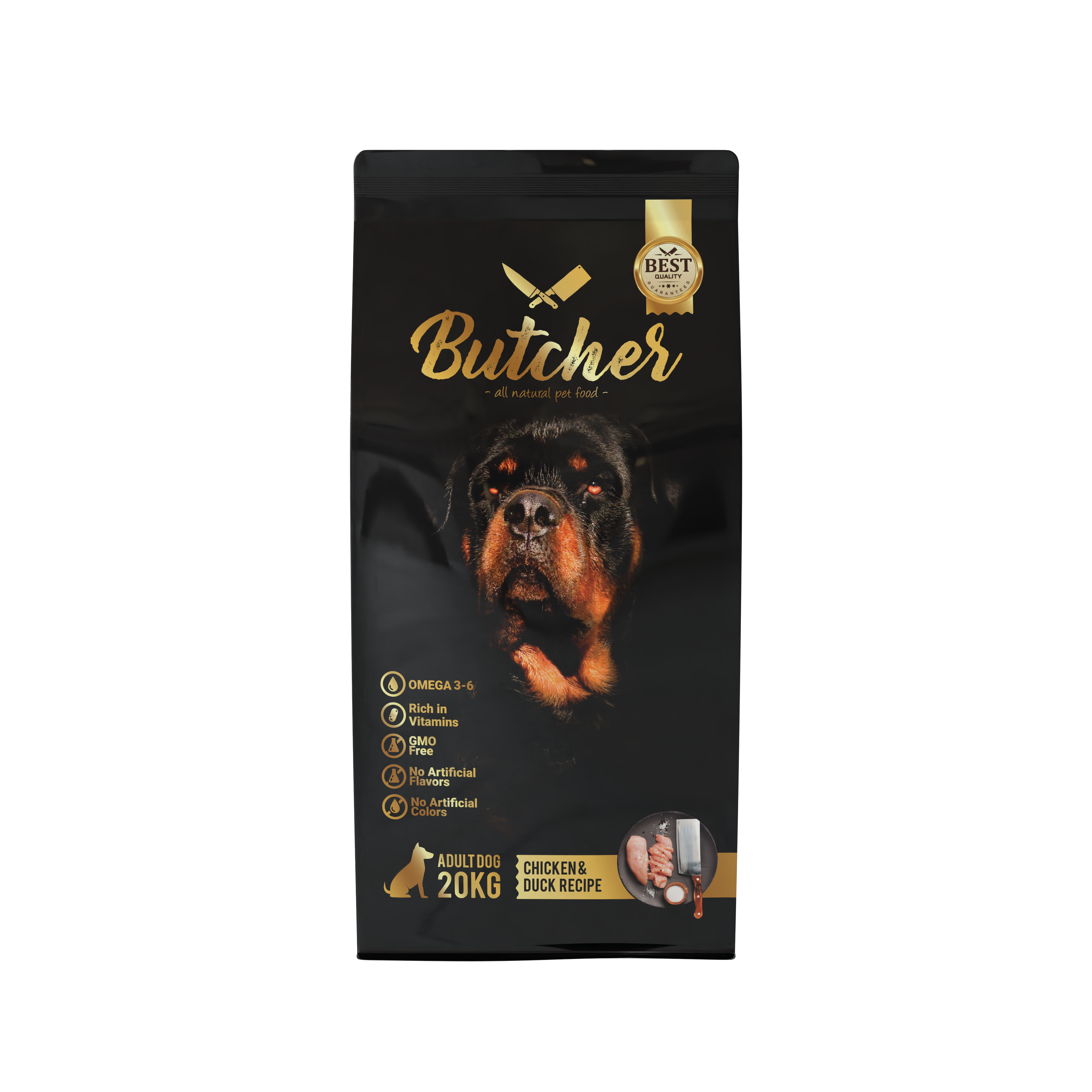 Butcher Adult Dog Dry Food – Chicken & Duck Recipe, 20kg – Naturale