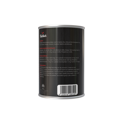 Butcher Wet Food for Dogs – All Breeds, 400g Can (4 Flavors)