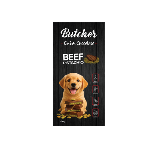 Butcher Dubai Chocolate – Beef, Duck, Rabbit or Chicken, 100 g