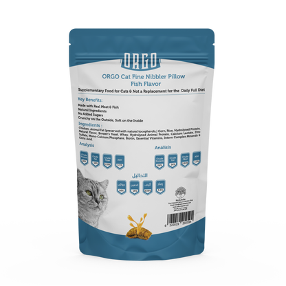 ORGO Pillow Cat Treats – Fish-Filled Crunchy Bites – 80 g
