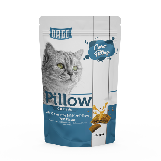 ORGO Pillow Cat Treats – Fish-Filled Crunchy Bites – 80 g