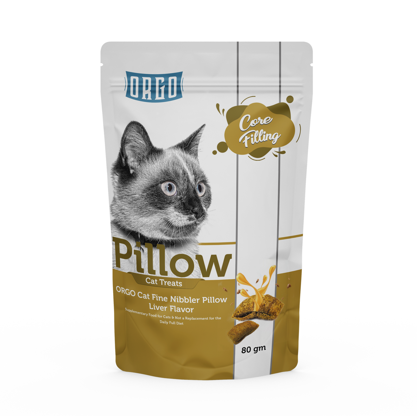 ORGO Pillow Cat Treats – Liver-Filled Crunchy Bites – 80 g