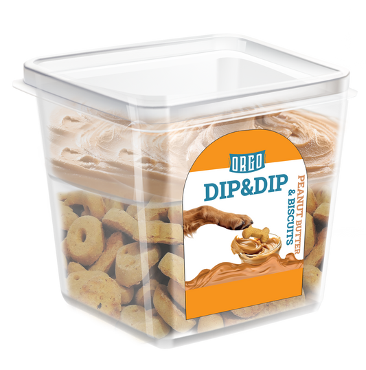 ORGO Dip & Dip Dog Treats – Peanut Butter & Biscuits, 350 g