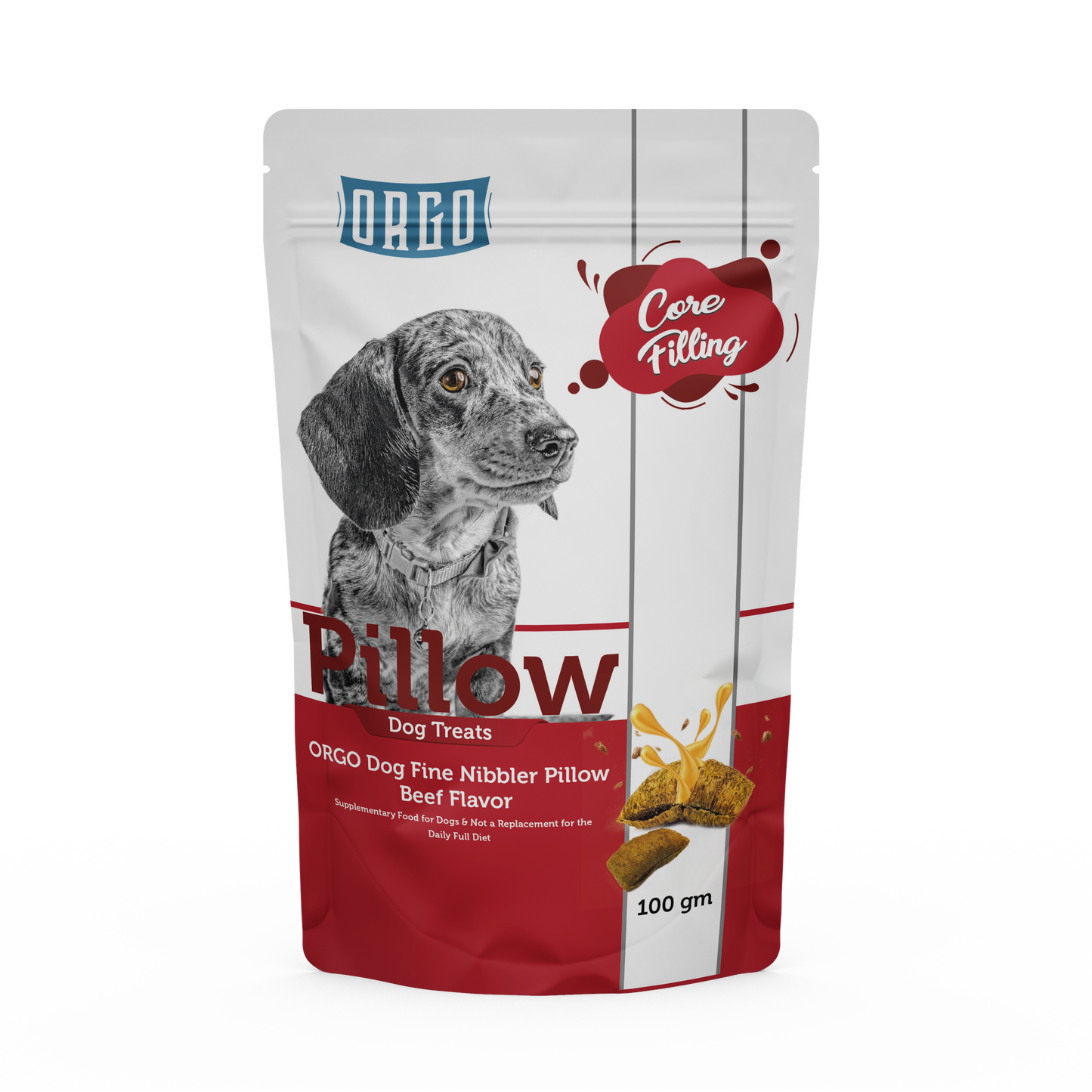 ORGO Pillow Dog Treats – Beef-Filled Crunchy Bites – 100 g
