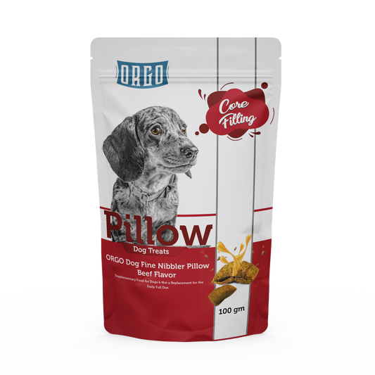 ORGO Pillow Dog Treats – Beef-Filled Crunchy Bites – 100 g