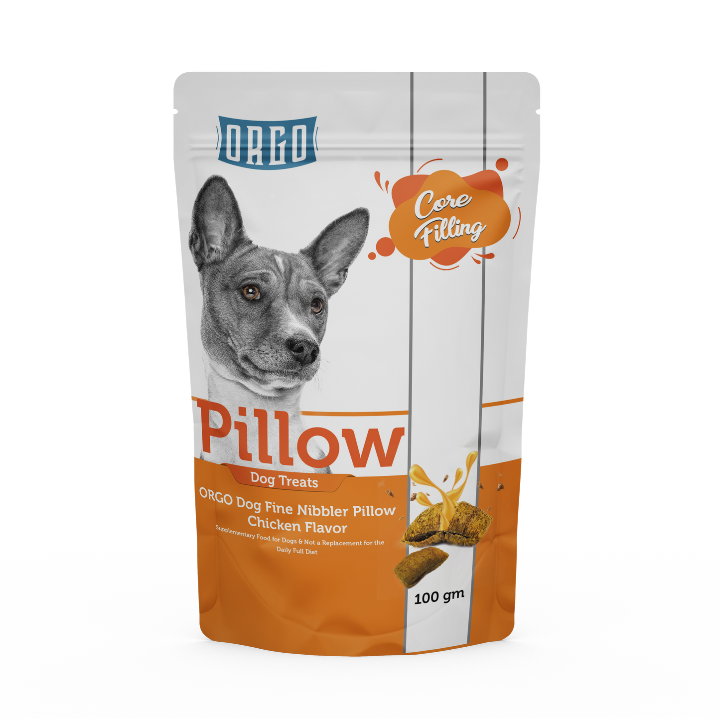ORGO Pillow Dog Treats – Chicken-Filled Crunchy Bites – 100 g