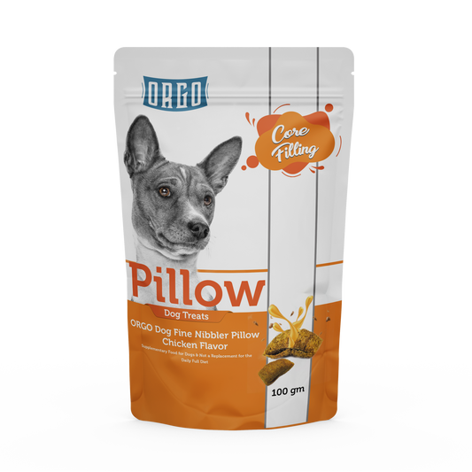 ORGO Pillow Dog Treats – Chicken-Filled Crunchy Bites – 100 g