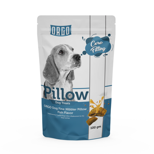 ORGO Pillow Dog Treats – Fish-Filled Crunchy Bites – 100 g
