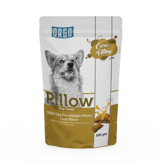 ORGO Pillow Dog Treats – Liver-Filled Crunchy Bites – 100 g