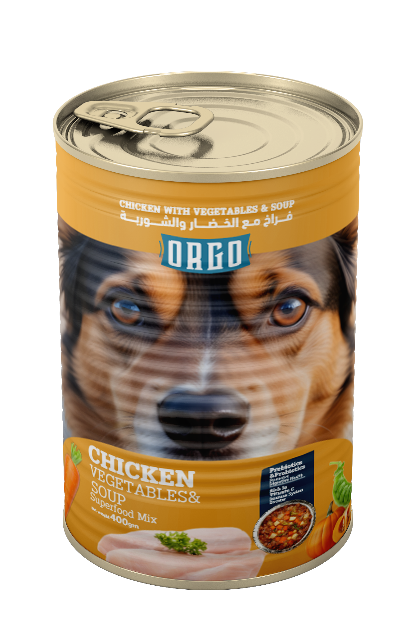 ORGO Wet Canned Dog Food – Chicken with Vegetables & Soup (Superfood Mix) for Adult Dogs (1+ Years), 400 g