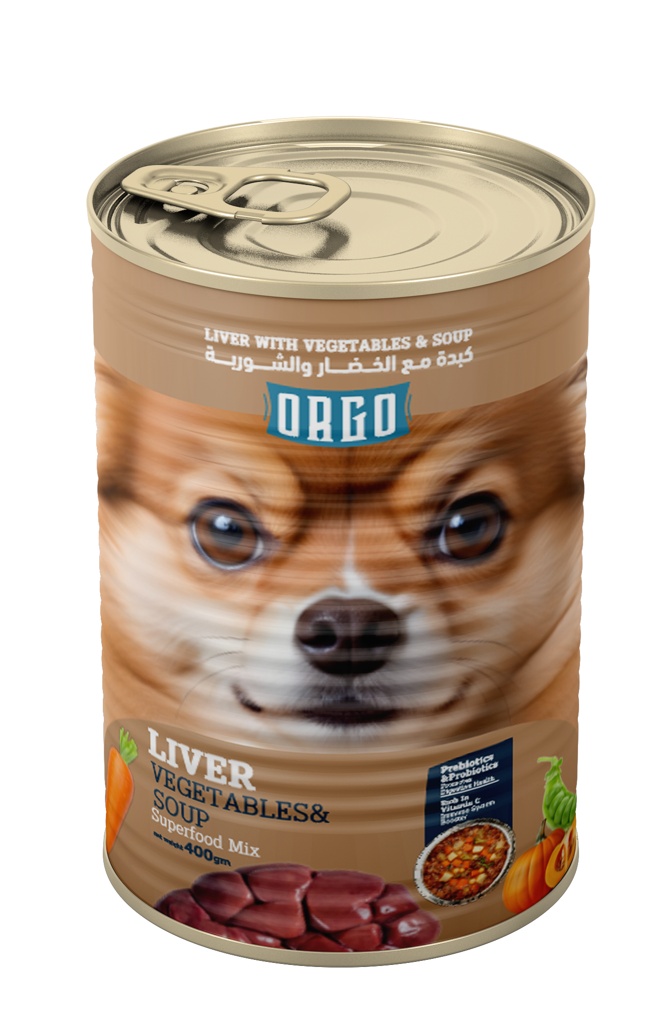 ORGO Wet Canned Dog Food – Liver with Vegetables & Soup (Superfood Mix) for Adult Dogs (1+ Years), 400 g