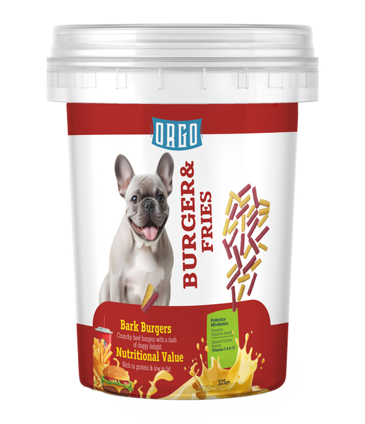 ORGO Burger & Fries Dental-Care Sticks – 325 g Resealable Tub