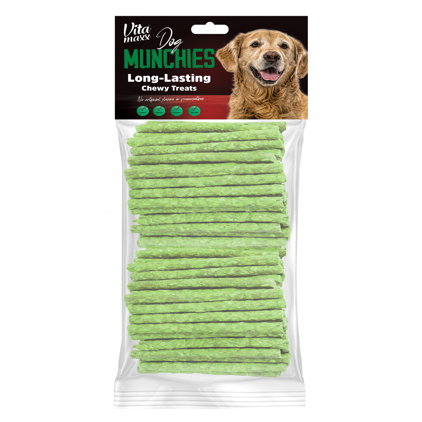 Vitamaxx Dog Munchies Long-Lasting Chewy Treats – Spinach (600 g)