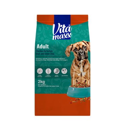Vitamaxx Adult Dog Dry Food Chicken & Turkey Recipe – 2 kg