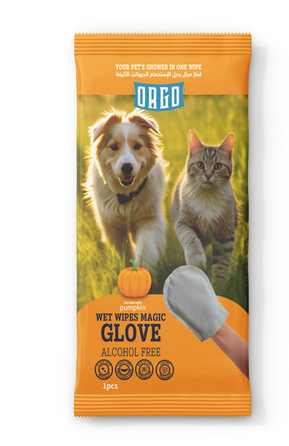 ORGO Wet Pet Wipes Magic Glove for Dogs & Cats (4 Scents)