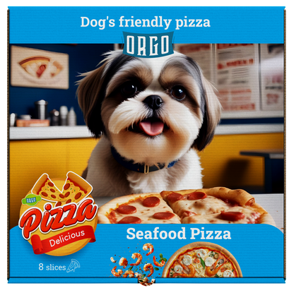 ORGO Dog-Friendly Seafood Pizza Treat – 300 g (8 crunchy slices)