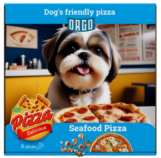 ORGO Dog-Friendly Seafood Pizza Treat – 300 g (8 crunchy slices)