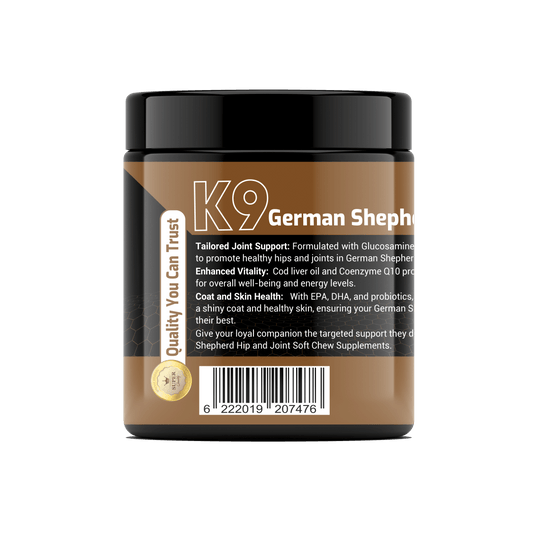 K9 German Shepherd Vitamins Soft Chews – Advanced Daily Support for Active, Large-Breed Dogs