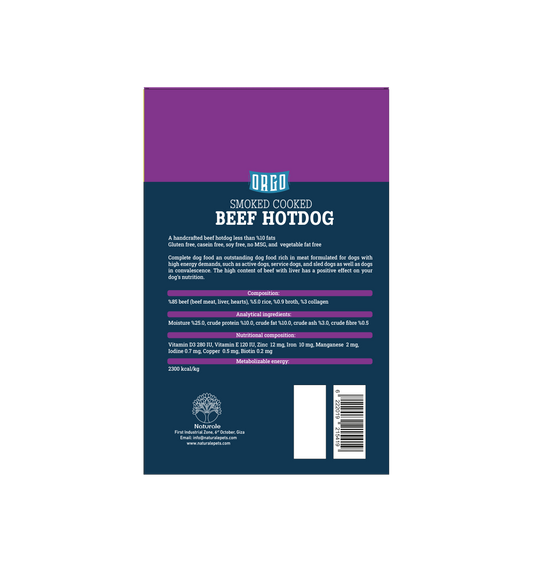 ORGO Real Meat™ Smoked Beef Hotdog For Dogs – 150 g