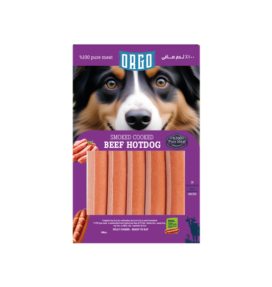 ORGO Real Meat™ Smoked Beef Hotdog For Dogs – 150 g