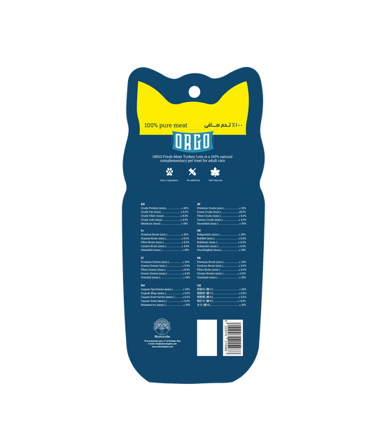 ORGO Fresh Meat™ Turkey Tenderloins Cat Treats – 3 Pieces