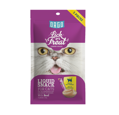 ORGO Lick or Treat™ Beef Liquid Snack for Cats – 75 g (5 × 15 g)