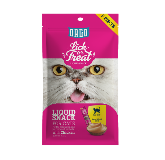 ORGO Lick or Treat™ Chicken Liquid Snack for Cats – 75 g (5 × 15 g)