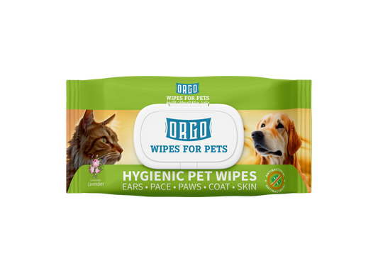 ORGO Hygienic Pet Wipes – Calming Lavender Scent | 48 Large (20 × 16 cm) Grooming Wipes for Dogs & Cats