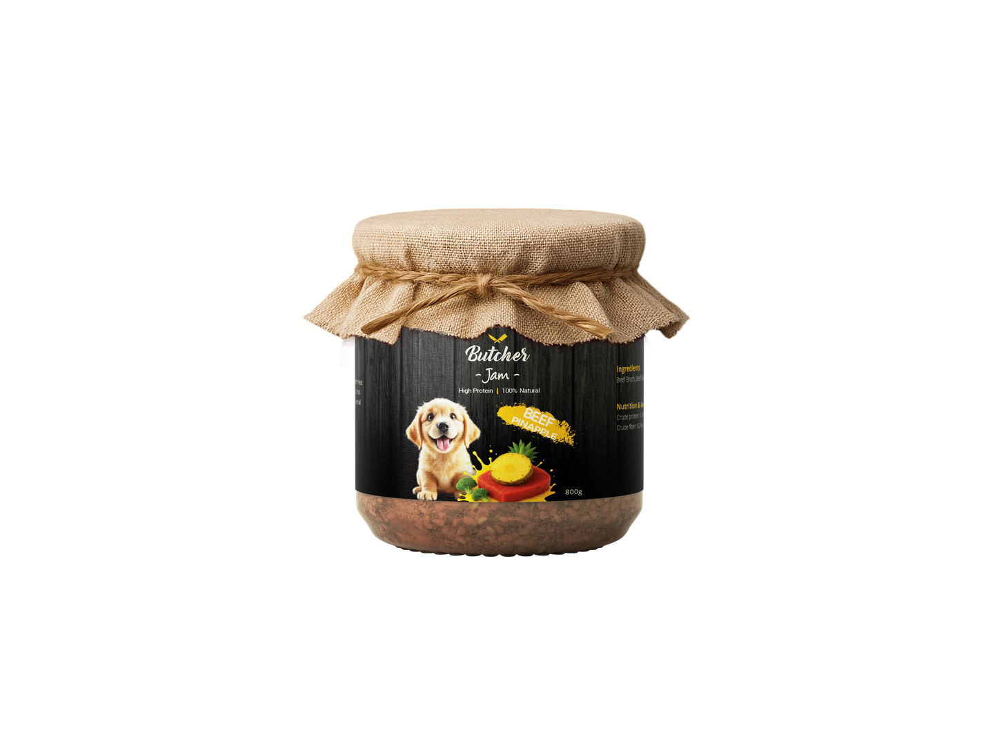 Butcher Dog Jam – Chicken & Strawberry or Beef & Pineapple, 800g
