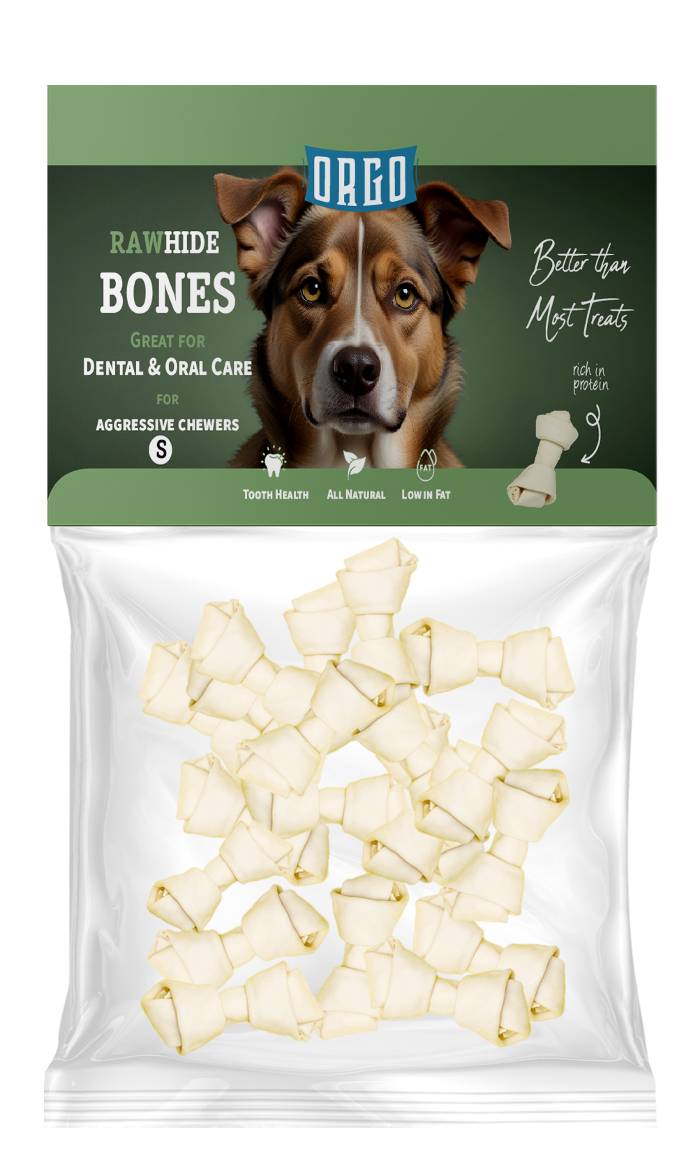 ORGO Rawhide Bones – Small (100 g)