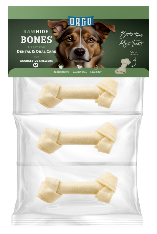ORGO Rawhide Bones – 3 Pieces (Medium)