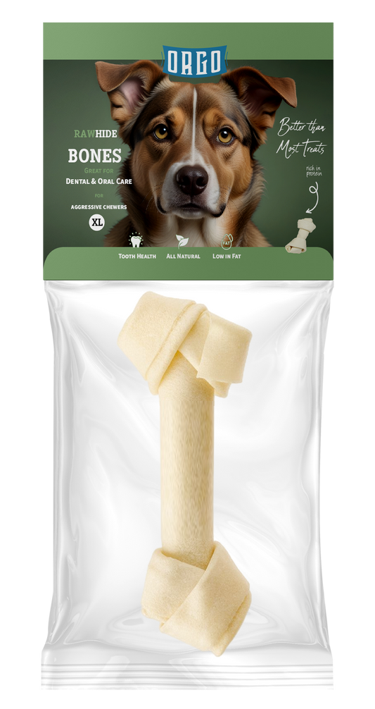 ORGO Rawhide Bone — XL Tied Knot (1 Piece)