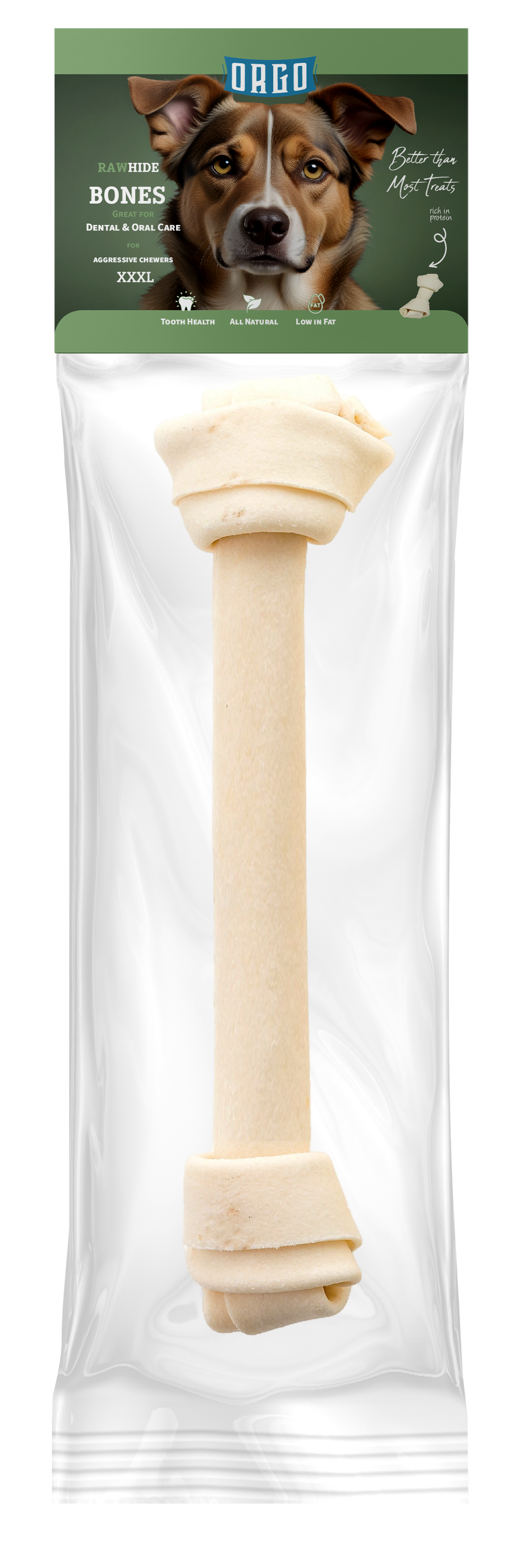 ORGO Rawhide Bone — XXXL Tied Knot (1 Piece)