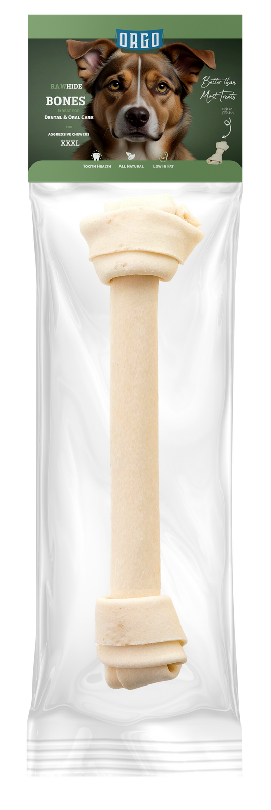 ORGO Rawhide Bone — XXXL Tied Knot (1 Piece)