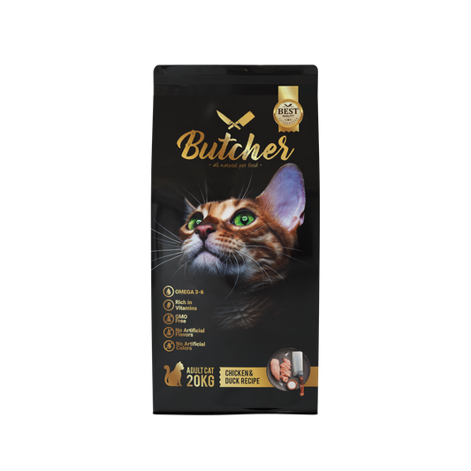 Butcher Adult Cat Dry Food – Chicken & Duck Recipe, 20kg