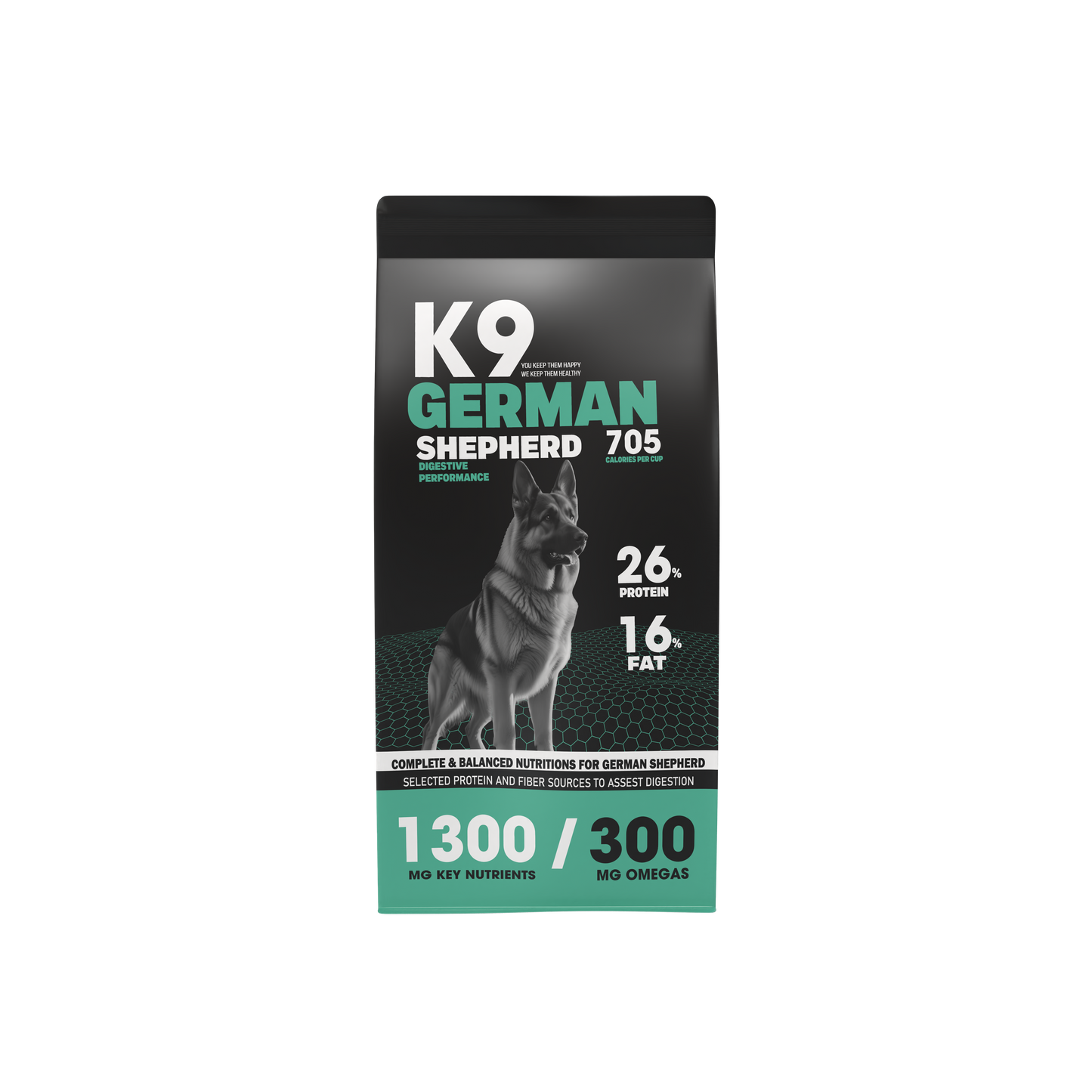 K9 German Shepherd 705 — High-Protein Breed-Specific Food for Dogs (15 kg)