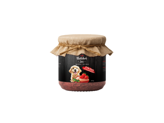 Butcher Dog Jam – Chicken & Strawberry or Beef & Pineapple, 800g