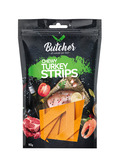 Butcher Chewy Strips for Dogs – 90 g (5 Recipes)