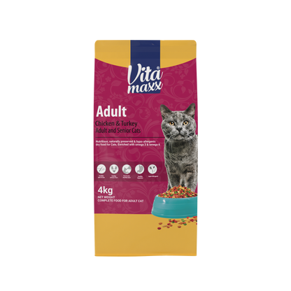 Vitamaxx Adult Cat Dry Food – Chicken & Turkey Recipe (4 kg)