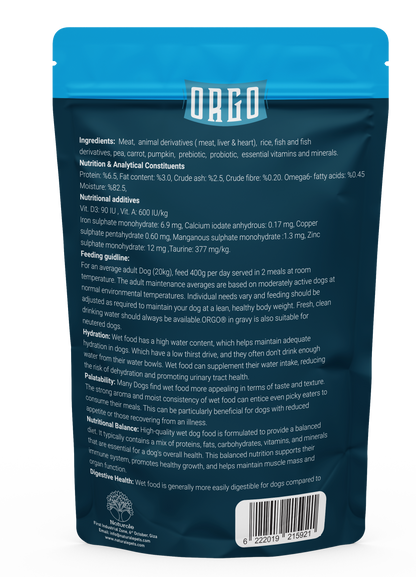 ORGO Wet Pouch Dog Food – Mix Meat with Vegetables & Soup (Superfood Mix) for Puppies (2 - 12 Months), 100 g